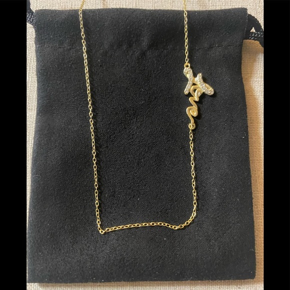 NWT: Goldtone over Sterling Silver Love Necklace - Picture 2 of 4